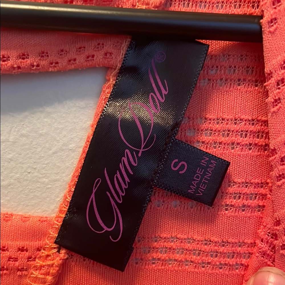 Vibrant Salmon color skater dress - Picture 4 of 5